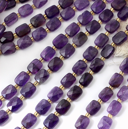 Ametyst prostokąt fasetowany 10x8mm