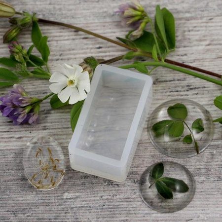 Forma silikonowa do odlewów z żywicy kaboszon fakturowany 40x20mm