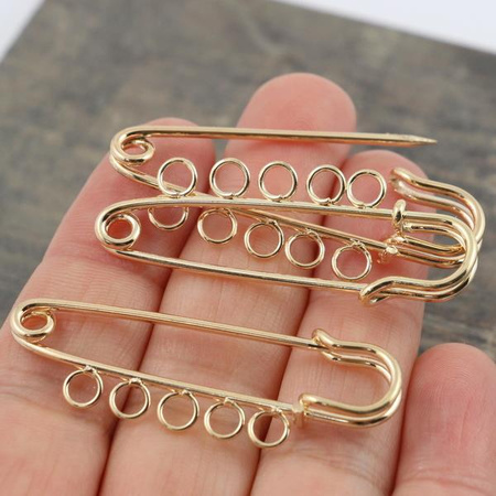 Baza broszki agrafka z ogniwami złota 50mm/5