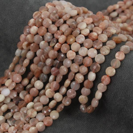 Kamień słoneczny moneta fasetowana 6mm