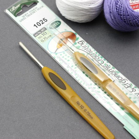 Szydełko do kordonka z rączką 0,75mm Clover