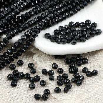 Spinel czarny oponka fasetowana 4x3mm [20sztuk]