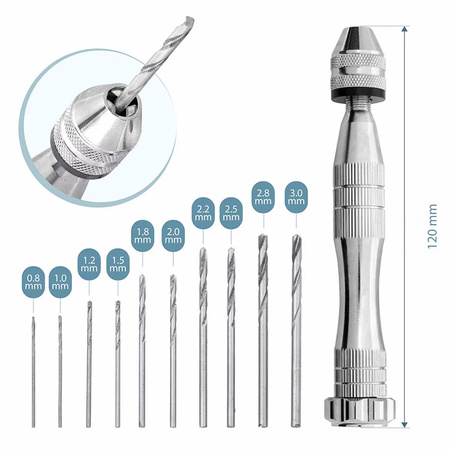 Wiertarka ręczna z kompletem wierteł BeadSmith