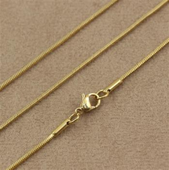 Łańcuszek złoty z zapięciem żmijka 1,5mm stal szlachetna [50cm]