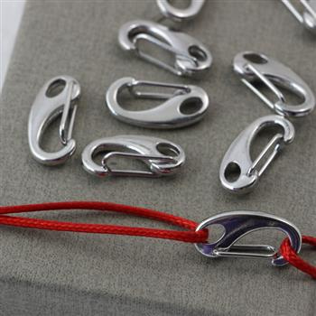 Karabińczyk metalowy srebrny 21mm