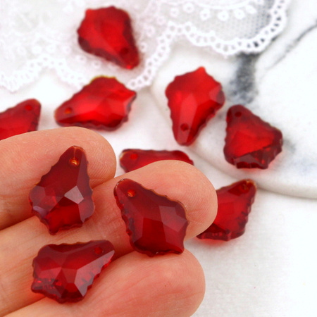 Kryształek szklany łezka barokowa fasetowana siam 16x11mm