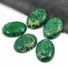 Kaboszon jaspis lazurowe wybrzeże owal zielony 30x22mm