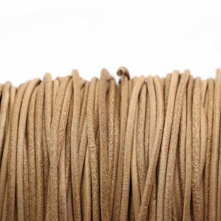 Rzemień skórzany jasny brązowy surowy 4mm [1metr]