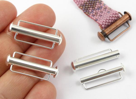 Zapięcie wsuwane typu SLIDE srebrne 26,5mm