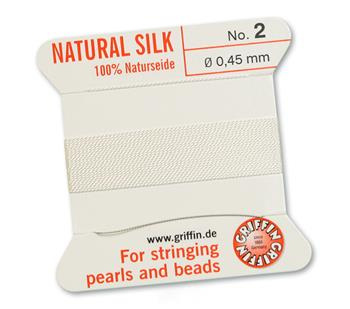 Griffin Nici jedwabne z igłą white 0,45mm [2m]