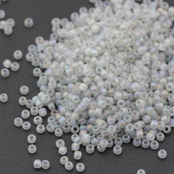 Toho Round 11/0 Transparent-Rainbow-Frosted Black Diamond [10g]