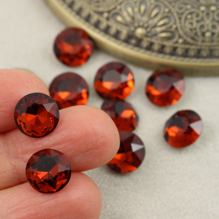 Kaboszon szklany moneta stożkowa fasetowana chaton Sweet Honey 10mm