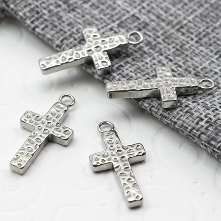 Zawieszka krzyż stal szlachetna 29x17mm