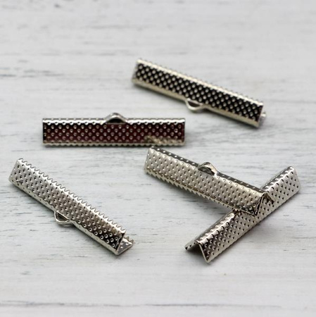 Zakończenie do tasiemek srebrne kropki 45mm