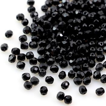 Fire Polish 4mm Jet [40szt]