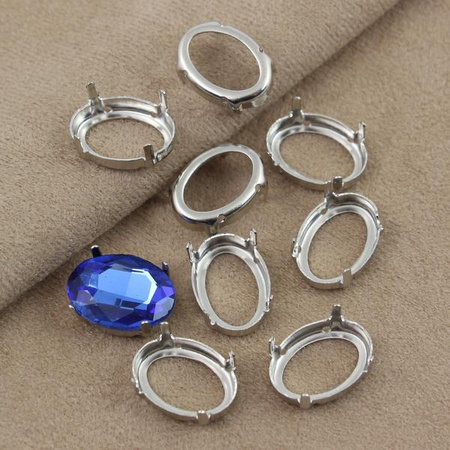 Oprawa do przyszywania - koszyczek owal 18x13mm