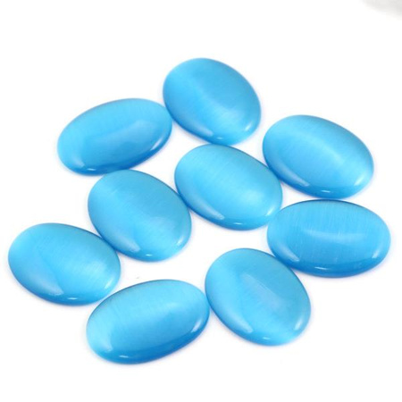 Kaboszon kocie oko owal niebieski 25x18mm