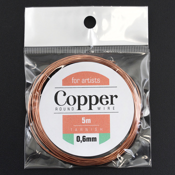 Drut miedziany 0,6mm/5m
