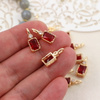 Zawieszka w złotej oprawie red deluxe 16x6mm