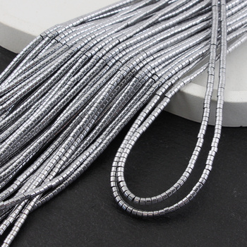 Hematyt srebrny dysk gładki 3x2mm [sznur 40cm]