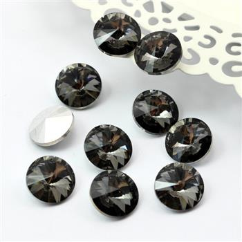 Kaboszon szklany moneta stożkowa faset black diamond 14mm