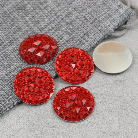 Kaboszon z żywicy druza moneta czerwona 25mm