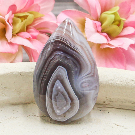 Kaboszon agat botswana łezka 40x26mm