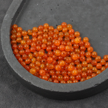 Agat brazylijski kula gładka pomarańczowa 4mm [10szt]