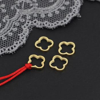 Zawieszka koniczyna stal szlachetna pozłacana PVD 8mm