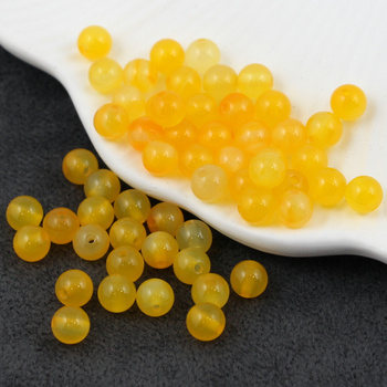 Agat brazylijski kula gładka żółta 6mm
