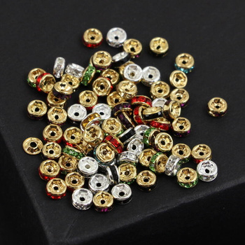 Przekładka oponka z cyrkoniami mix kolorów 4mm [20szt]