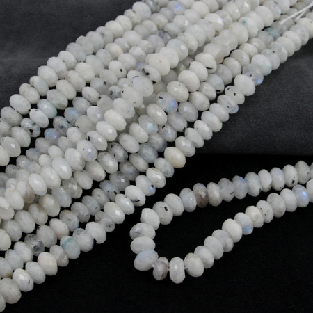 Kamień księżycowy oponka fasetowana 9x5mm