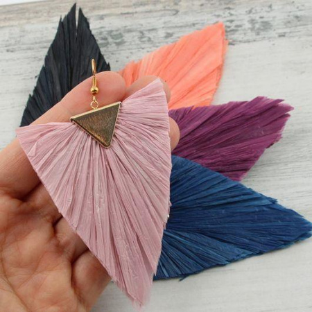 Zawieszka wachlarzowa z trójkatną bazą żółta 75x60mm