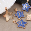 Zawieszka złota emaliowana rozgwiazda granatowa 28x22mm