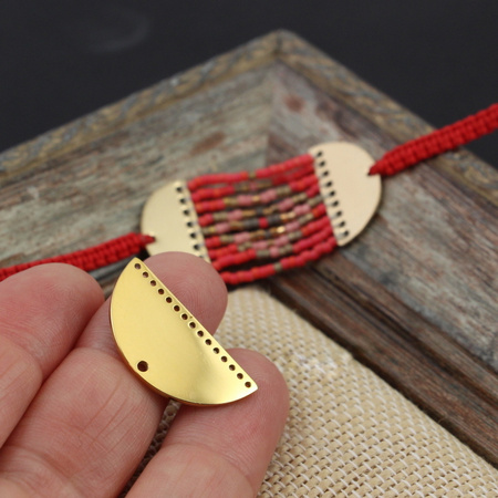 Baza łącznik stal szlachetna pozłacana PVD 25x12mm