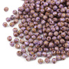 Fire Polish 3mm Alabaster Dark Violet Spotted [40szt]
