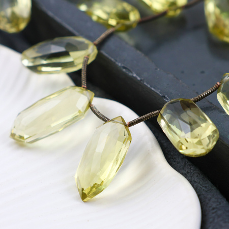 Kwarc lemon markiza fasetowana 17x9mm