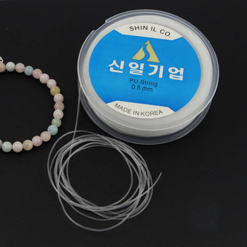 Gumka silikonowa do bransoletek przezroczysta 0,8mm [szpula 50m]