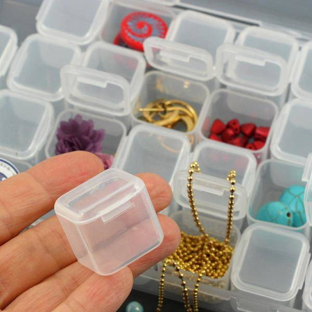 Organizer z 28 pojemnikami do przechowywania 17x10x3cm