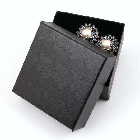 Pudełko ozdobne czarne "SHELL" 7x7x3,5cm