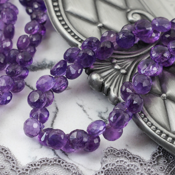 Ametyst cebulka briolette fasetowana 8,5x7mm [2szt]