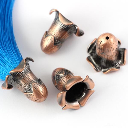 Czapeczka ozdobna kwiat miedziany 21x20mm