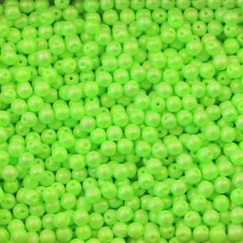 Round Beads Neon - Lime 4mm [50szt]