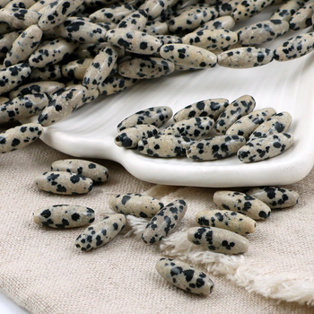 Jaspis dalmatyński oliwka gładka 16x6mm