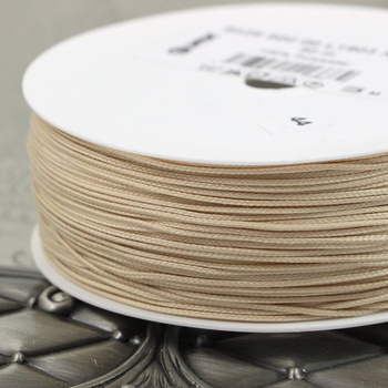 Sznurek pleciony poliestrowy kremowy 0,8mm Pega [1metr]