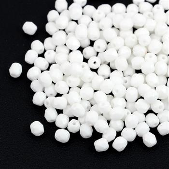 Fire Polish 4mm Alabaster White Silk Matted [20szt]