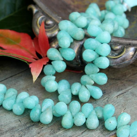 Amazonit kropla fasetowana 11x7mm