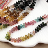 Turmalin multikolor kropla fasetowana 5x3mm [sznur 23cm]