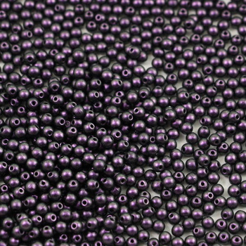 Round Beads Jet Polychrome Black Raspberry 3mm [50szt]