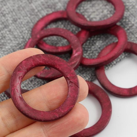 Drewno kokosowe krążek czerwony 35mm